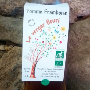 Jus de pomme-framboise (verger fleuri à Plestan) 1l